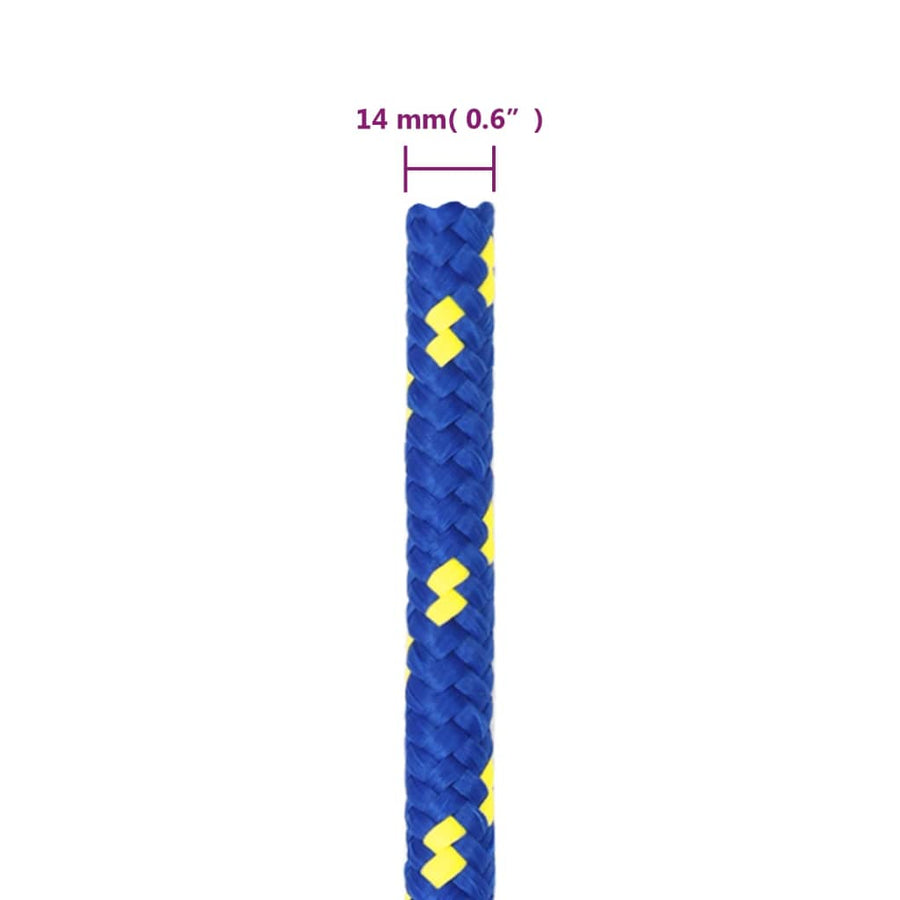 Boottouw 14 mm 25 m polypropeen blauw