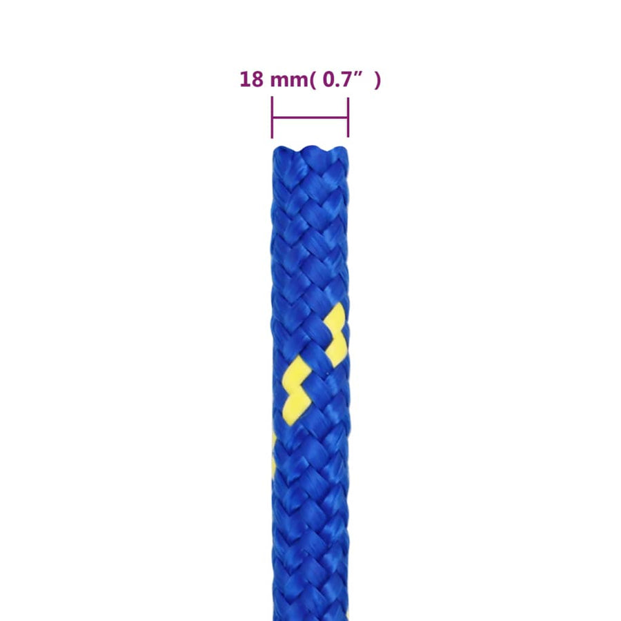 Boottouw 18 mm 25 m polypropeen blauw 18 mm 25 m