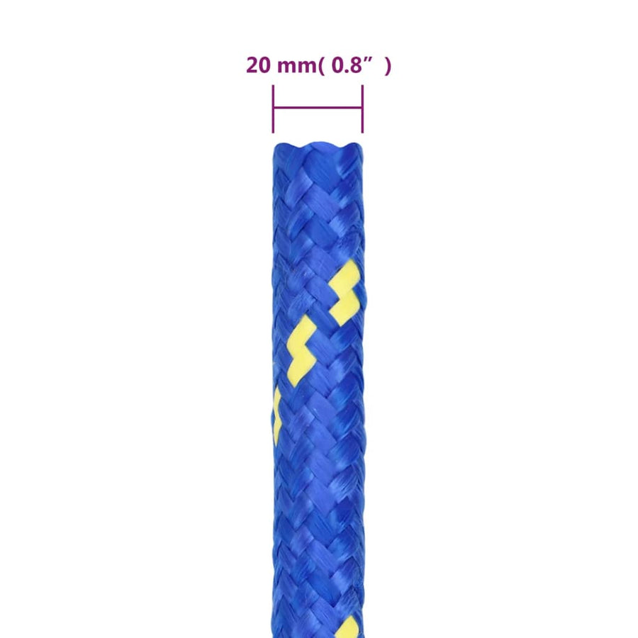 Boottouw 20 mm 100 m polypropeen blauw 20 mm 100 m