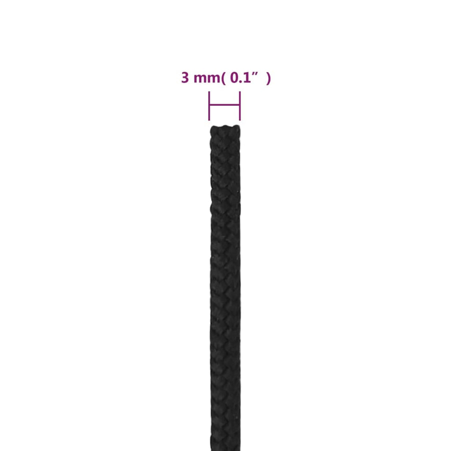 Boottouw Polypropeen Zwart 3 mm 25 m