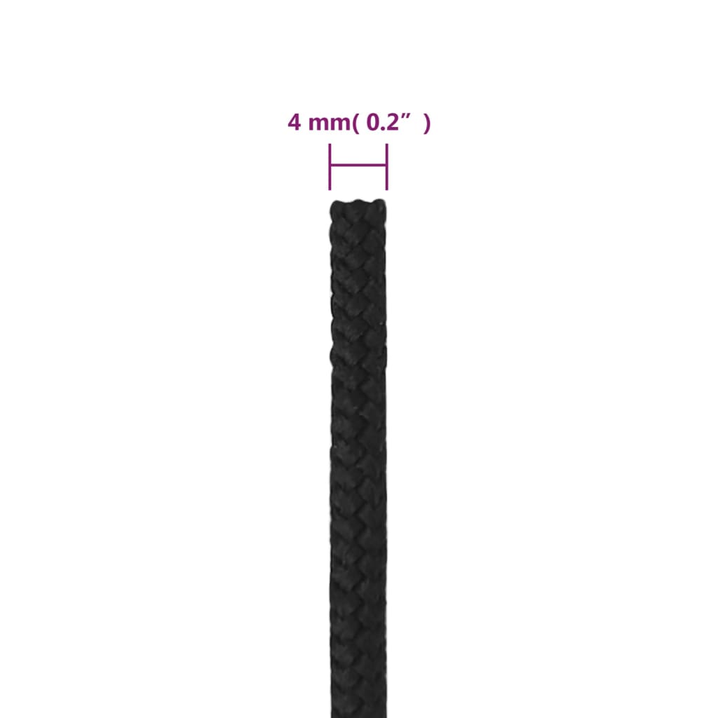 Boottouw Polypropeen Zwart 4 mm 25 m