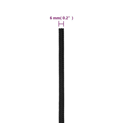 Boottouw 00 M Polypropeen Zwart 6 mm 100 m