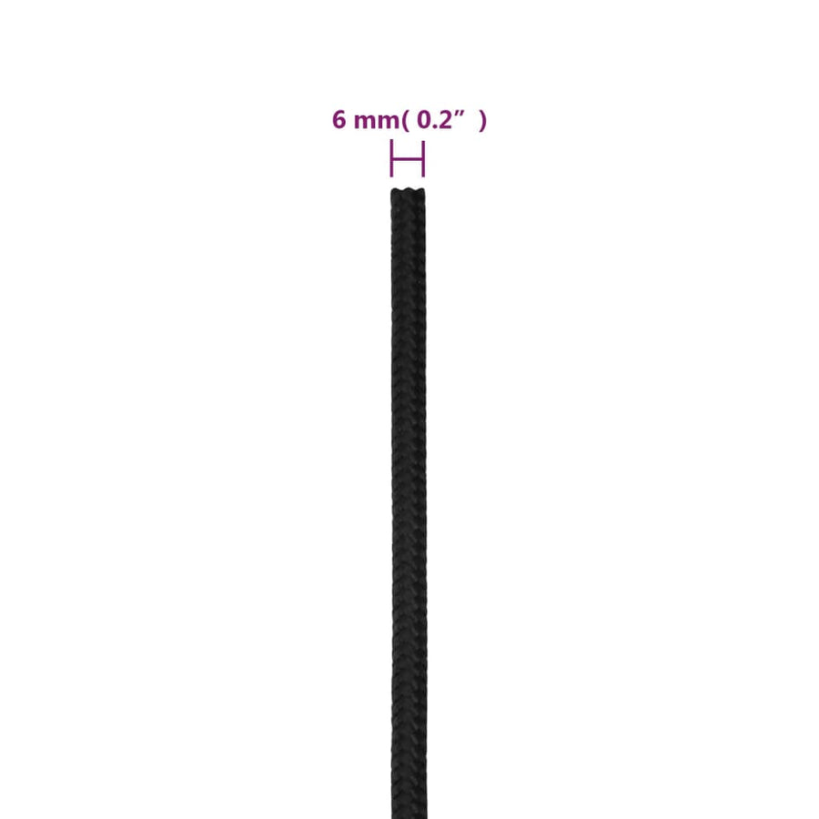 Boottouw 00 M Polypropeen Zwart 6 mm 100 m