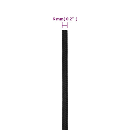 Boottouw 6 mm 500 m polypropeen zwart