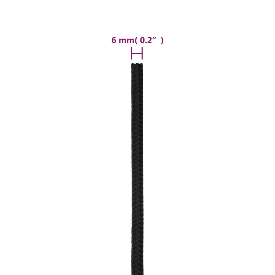 Boottouw 6 mm 500 m polypropeen zwart