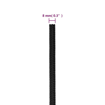 Boottouw 8 mm 50 m polypropeen zwart