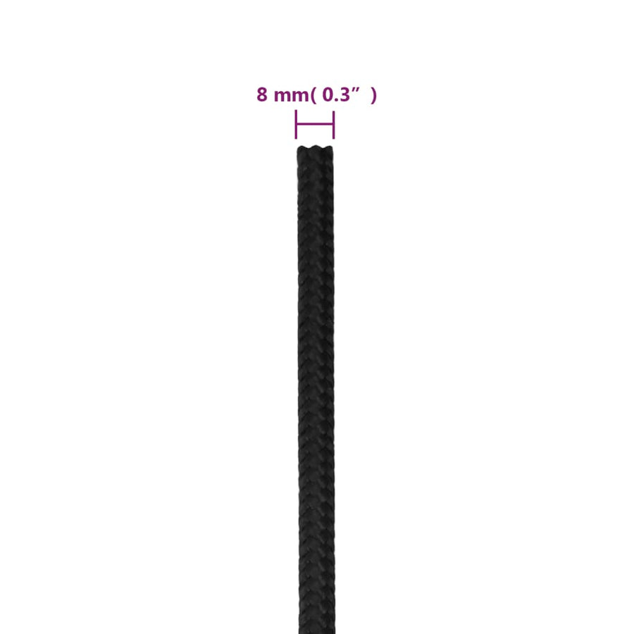 Boottouw 00 M Polypropeen Zwart 8 mm 100 m