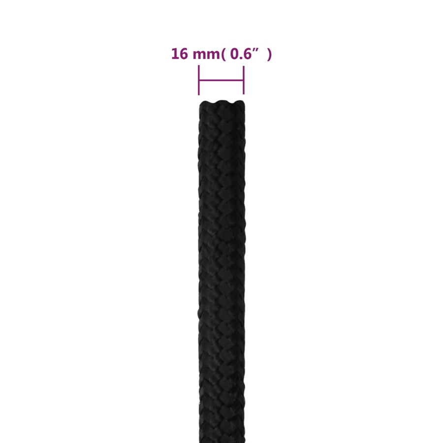 Boottouw 6 Mm Polypropeen Zwart 16 mm 50 m