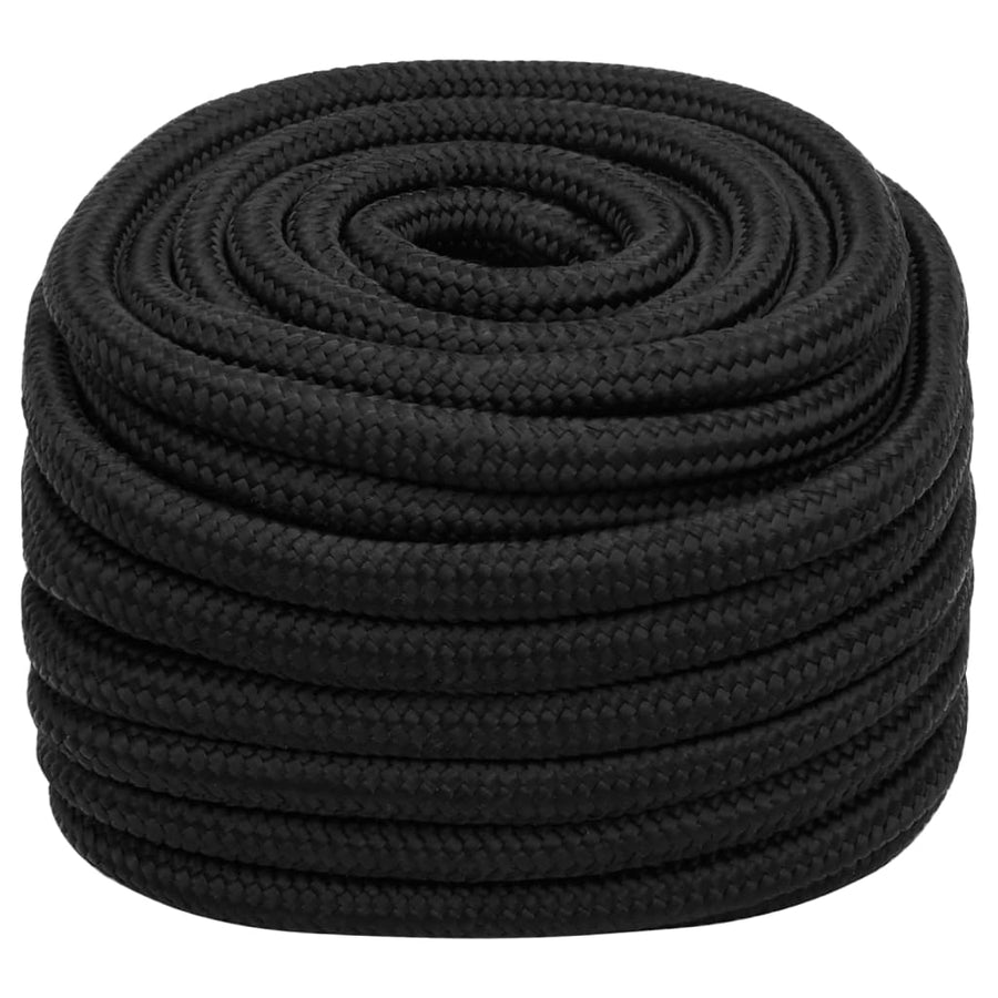 Boottouw 20 mm 25 m polypropeen zwart