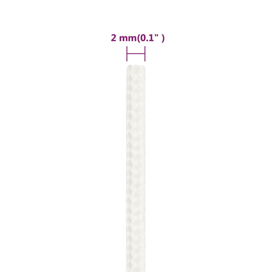 Boottouw Polypropyleen Vol Wit 2 mm 25 m