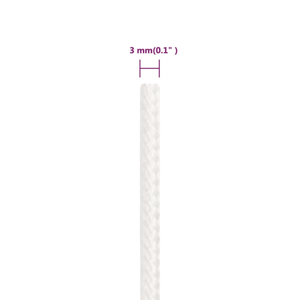 Boottouw Polypropyleen Vol Wit 3 mm 25 m