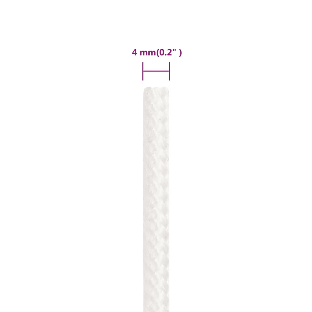Boottouw Polypropyleen Vol Wit 4 mm 25 m