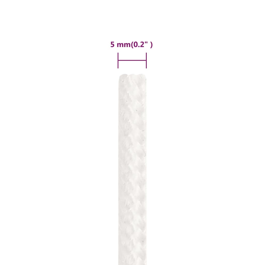 Boottouw Polypropyleen Vol Wit 5 mm 50 m