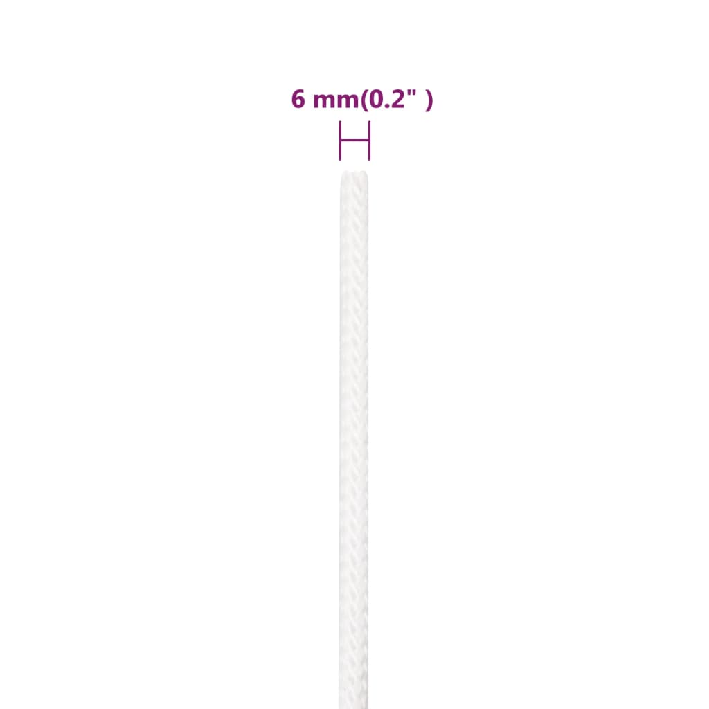 Boottouw Polypropyleen Vol Wit 6 mm 25 m