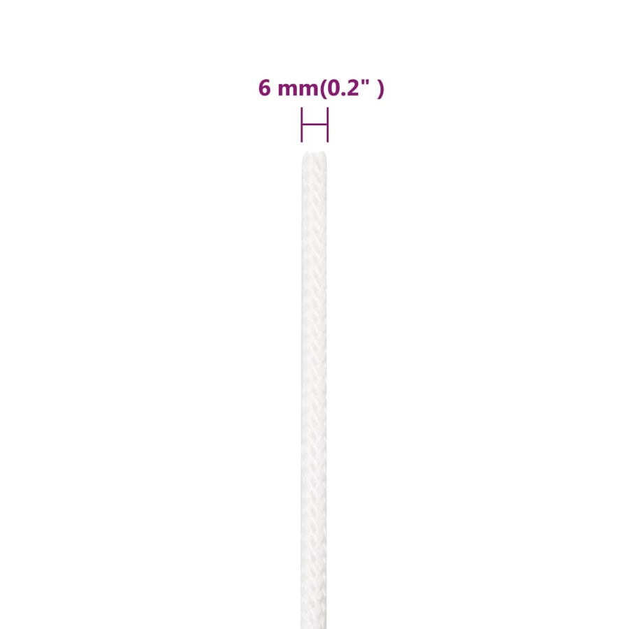 Boottouw Polypropyleen Vol Wit 6 mm 25 m