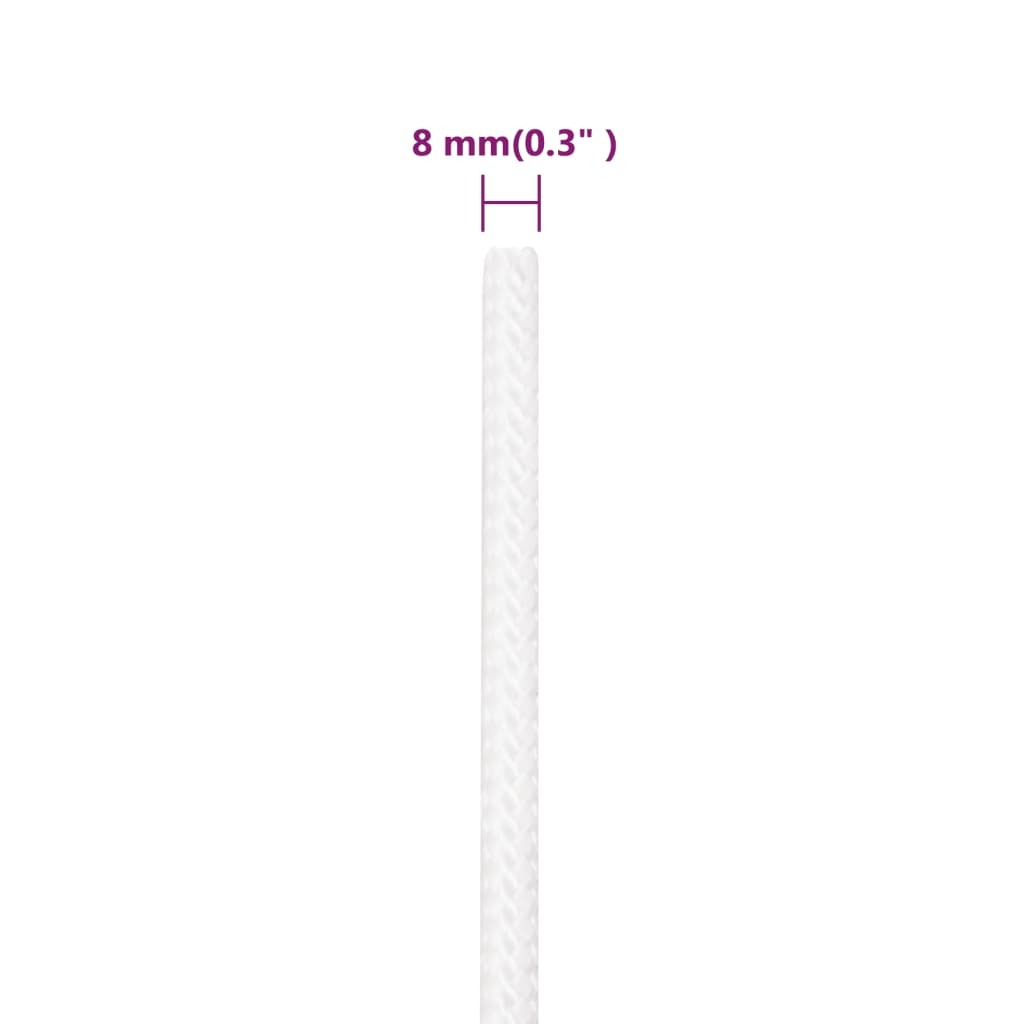 Boottouw Polypropyleen Vol Wit 8 mm 250 m