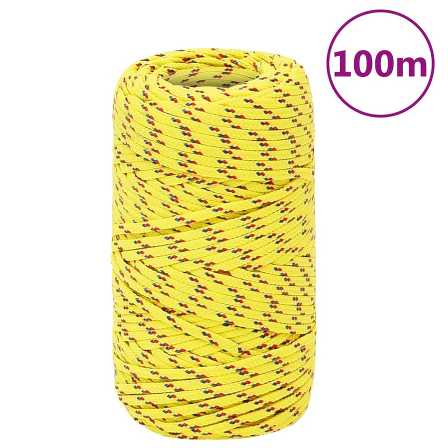 Boottouw 2 mm 100 m polypropyleen geel 2 mm 100 m