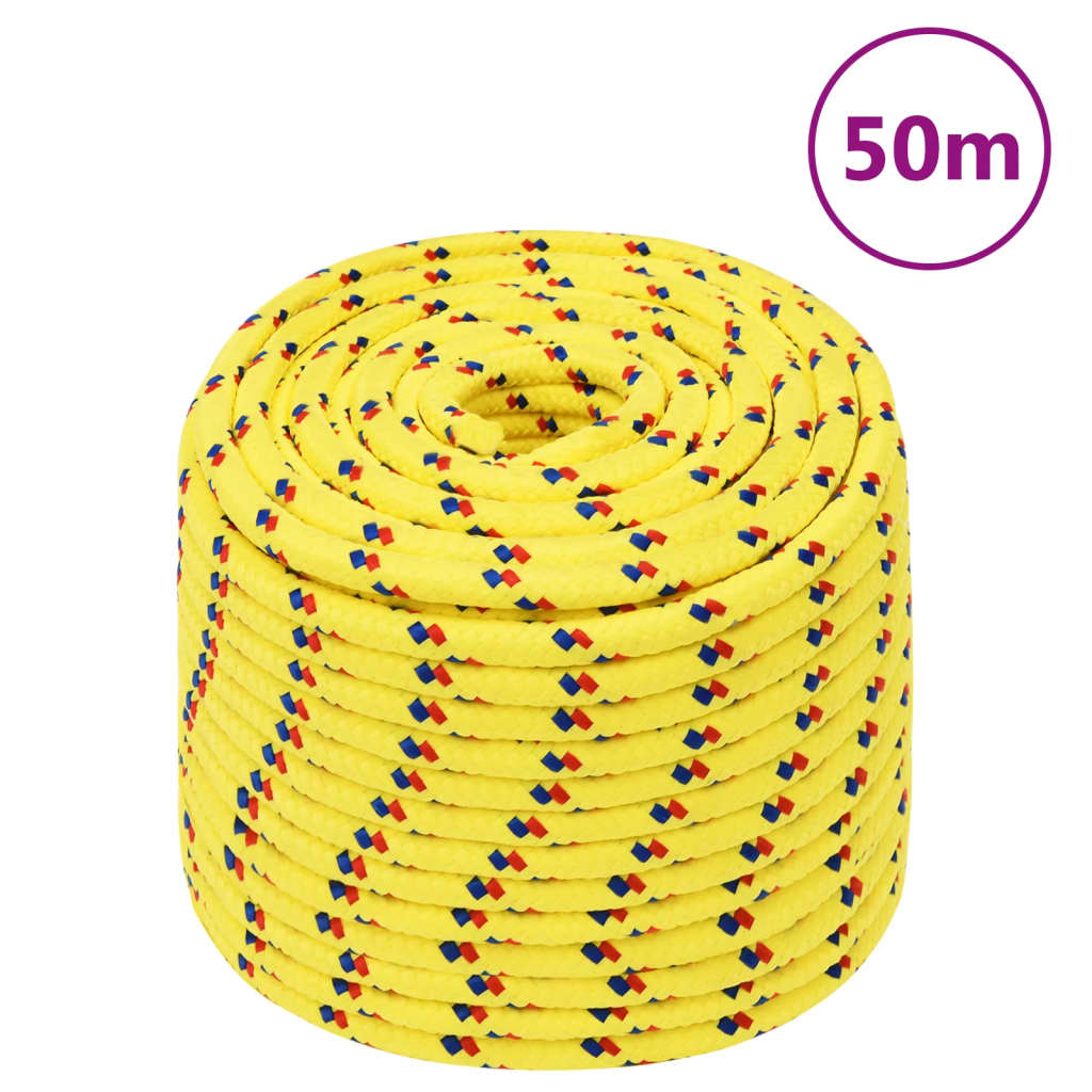 Boottouw 12 Mm 50 M Polypropyleen Geel