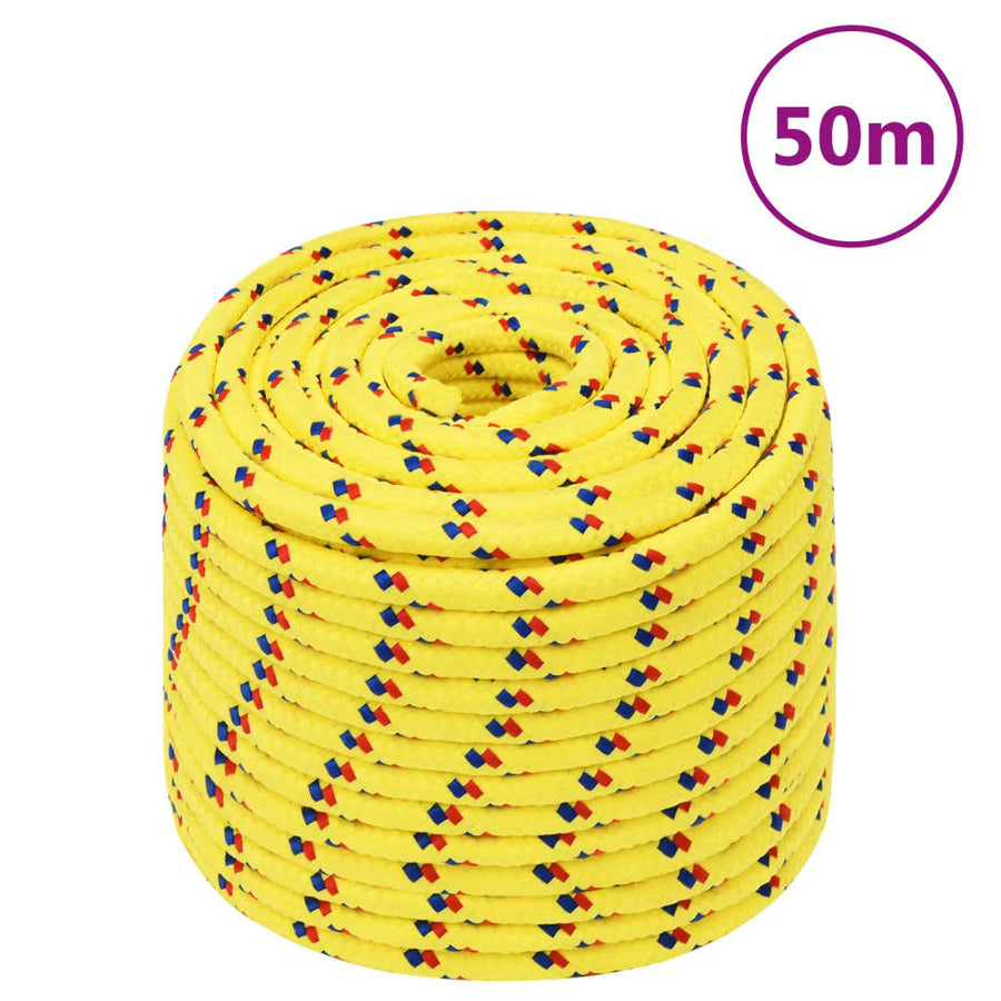 Boottouw 12 Mm 50 M Polypropyleen Geel