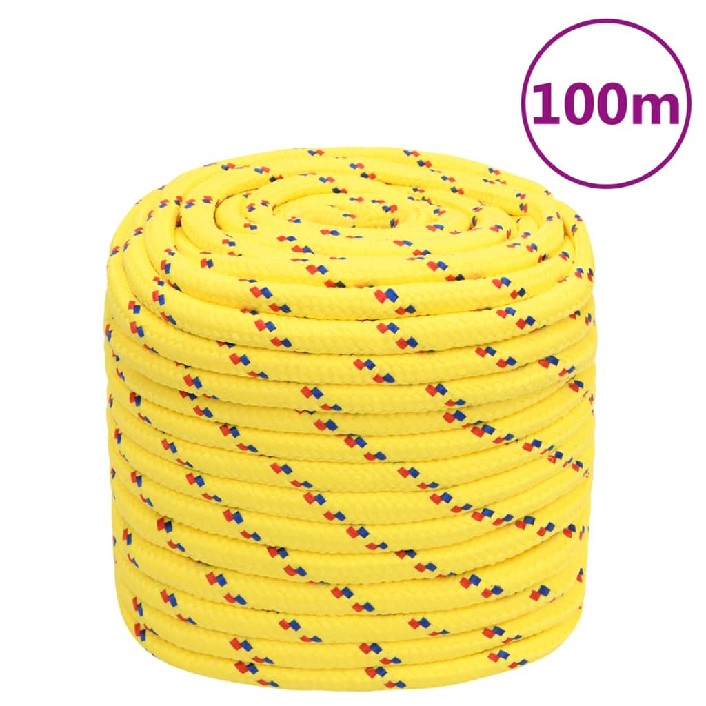 Boottouw 16 mm 100 m polypropyleen geel 16 mm 100 m