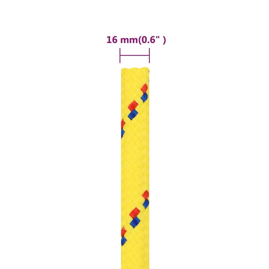 Boottouw 16 mm 100 m polypropyleen geel 16 mm 100 m
