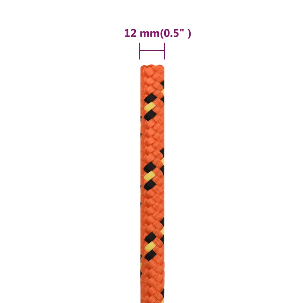 Boottouw 2 Mm Polypropyleen Oranje Orange 12 mm 25 m