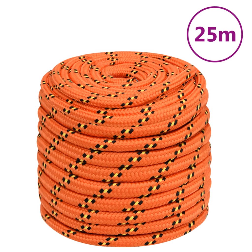 Boottouw 8 Mm Polypropyleen Oranje Orange 18 mm 25 m