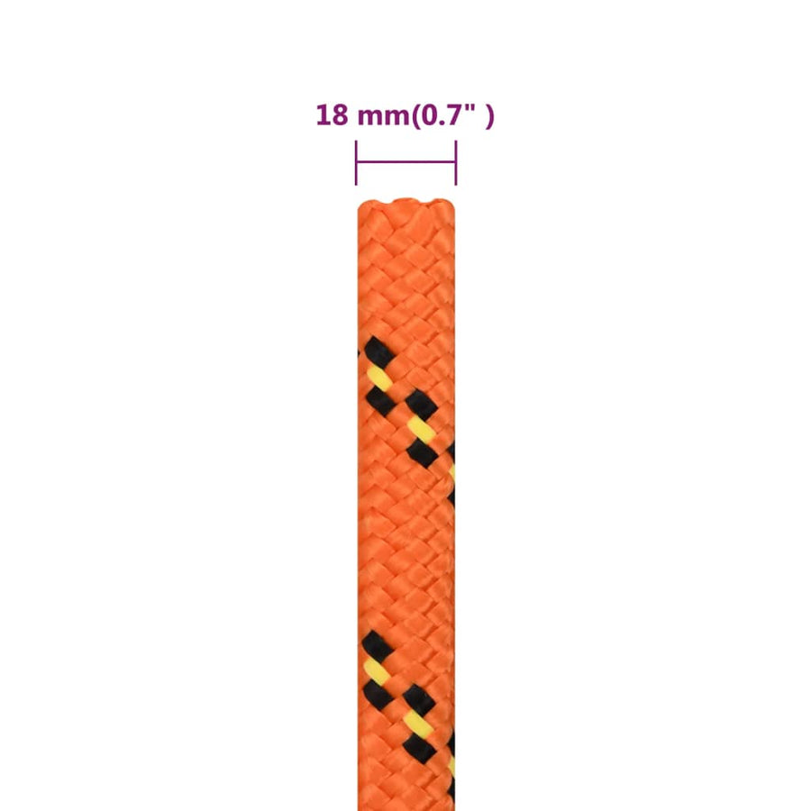 Boottouw 8 Mm Polypropyleen Oranje Orange 18 mm 25 m