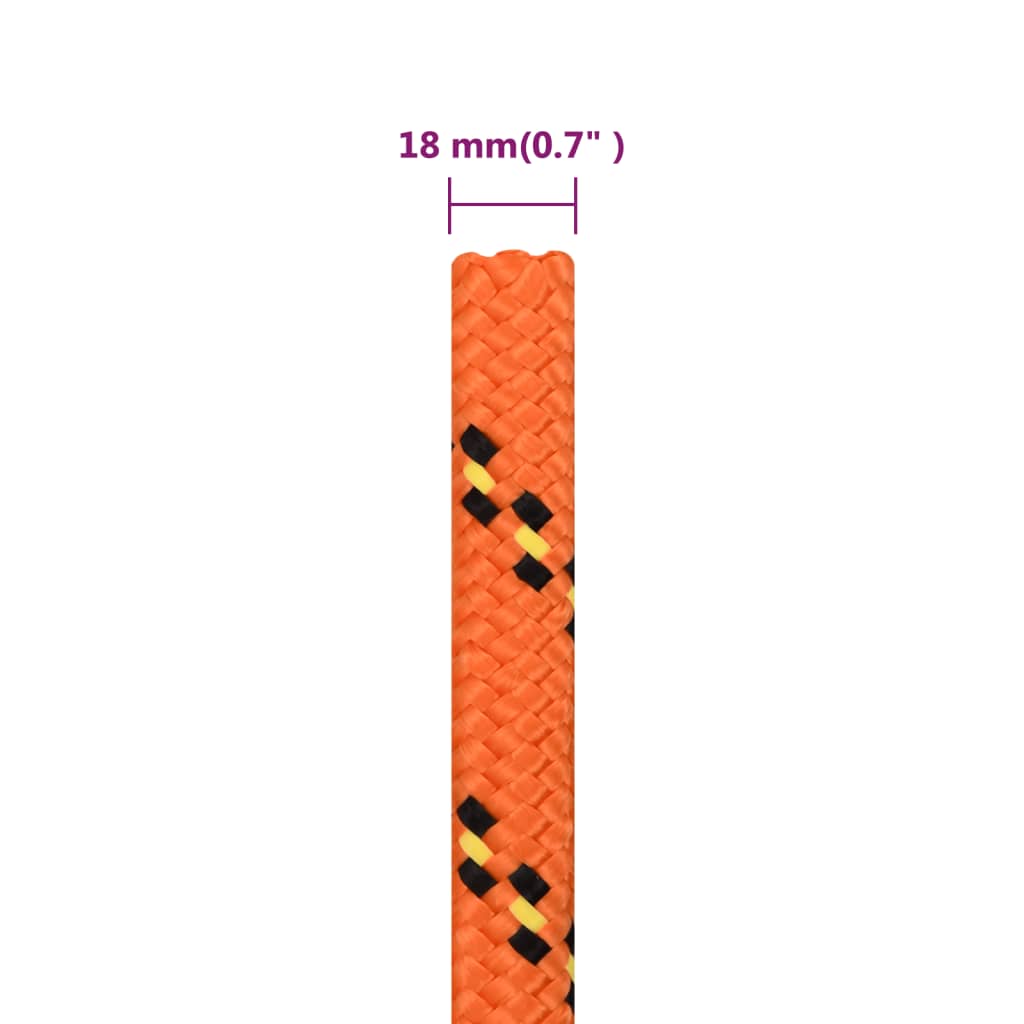 Boottouw 8 Mm Polypropyleen Oranje Orange 18 mm 50 m