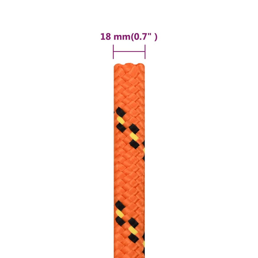 Boottouw 8 Mm Polypropyleen Oranje Orange 18 mm 50 m