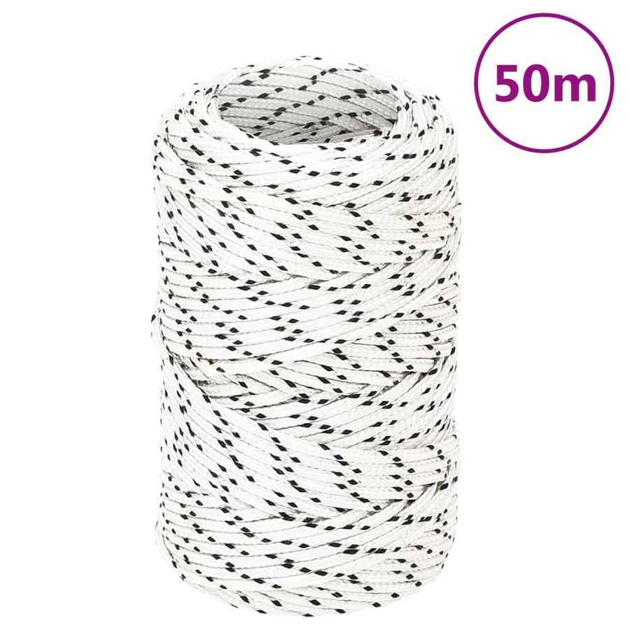Boottouw Gevlochten X Polyester Wit 2 mm 50 m