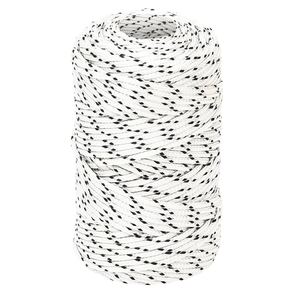 Boottouw gevlochten 2 mm x 500 m polyester wit 2 mm 500 m