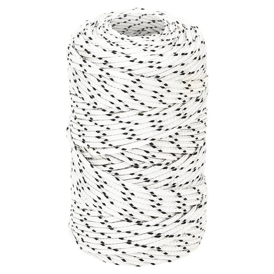 Boottouw gevlochten 2 mm x 500 m polyester wit 2 mm 500 m