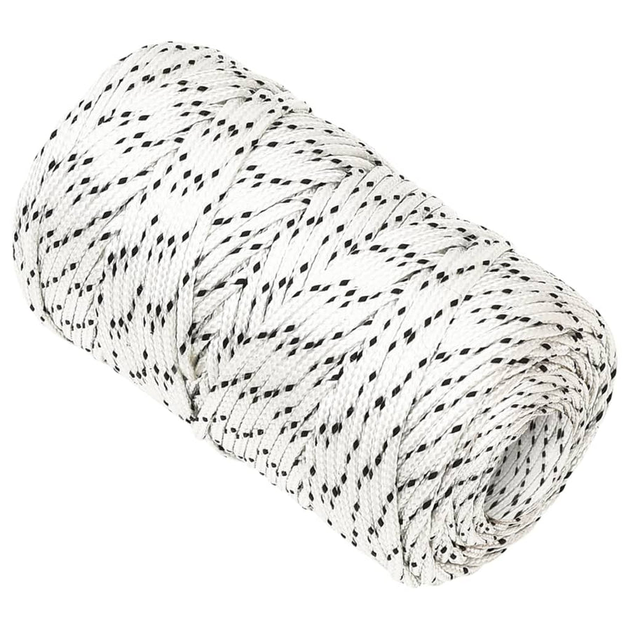 Boottouw gevlochten 2 mm x 500 m polyester wit 2 mm 500 m