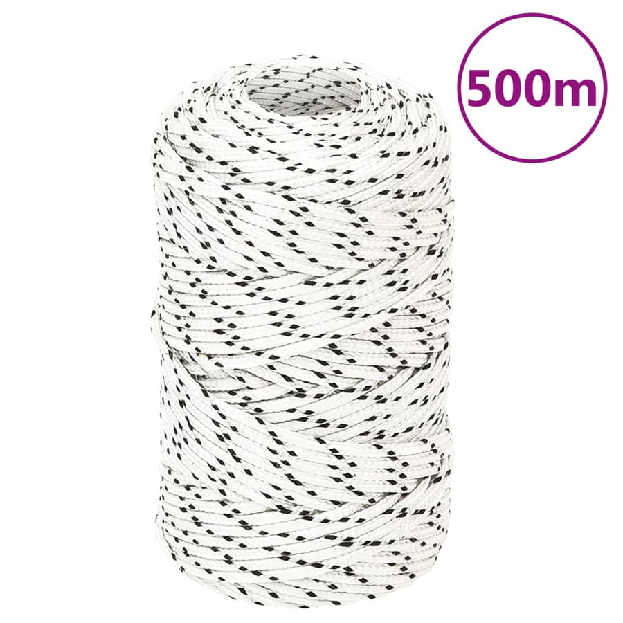 Boottouw gevlochten 2 mm x 500 m polyester wit 2 mm 500 m