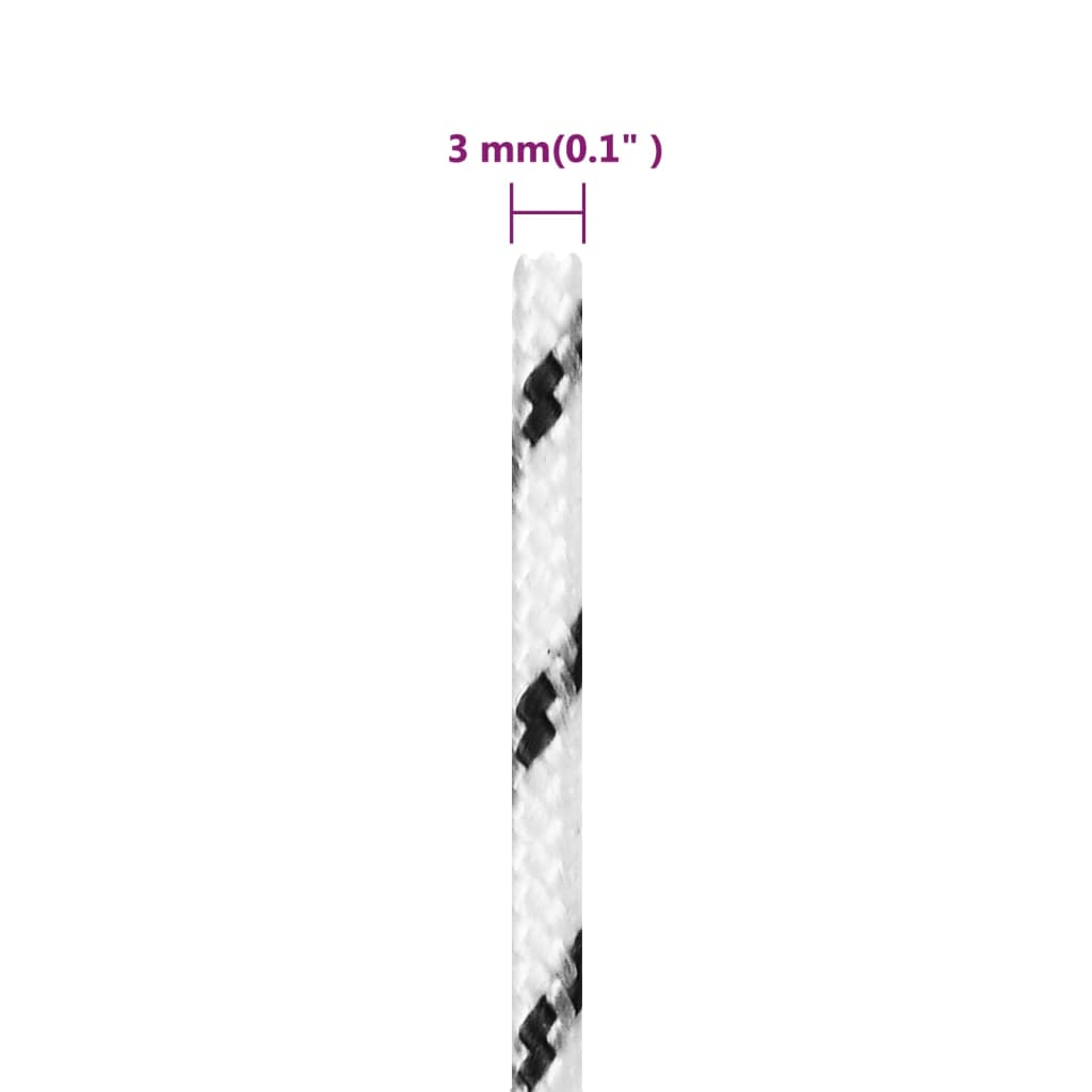 Boottouw Gevlochten X00 M Polyester Wit 3 mm 100 m