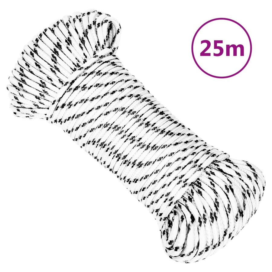 Boottouw Gevlochten X Polyester Wit 4 mm 25 m