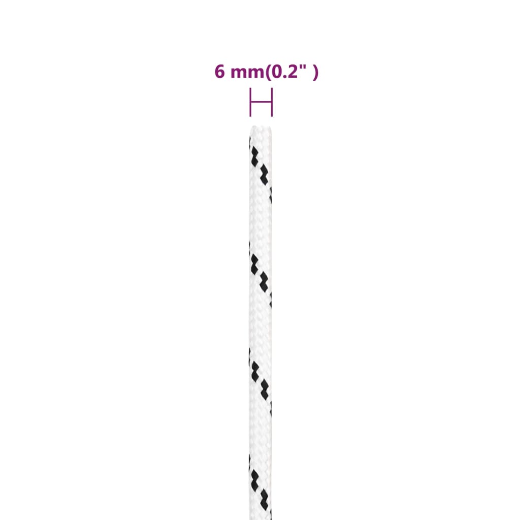Boottouw Gevlochten X Polyester Wit 6 mm 25 m