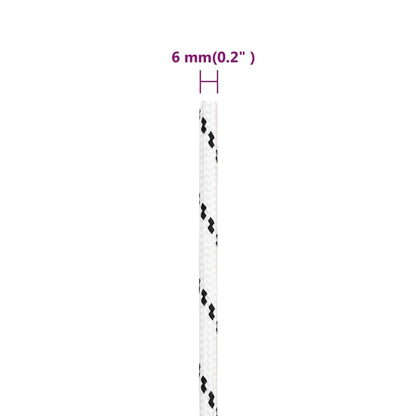 Boottouw Gevlochten X00 M Polyester 4 Wit 6 mm 100 m