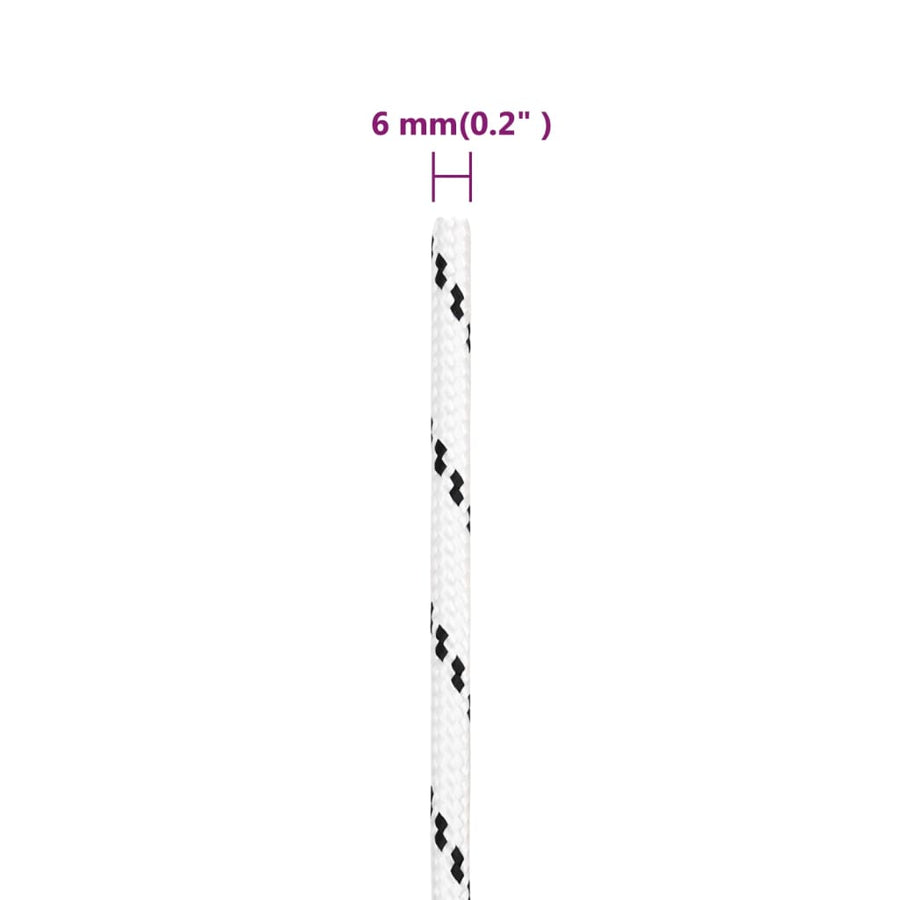 Boottouw Gevlochten X00 M Polyester 4 Wit 6 mm 100 m