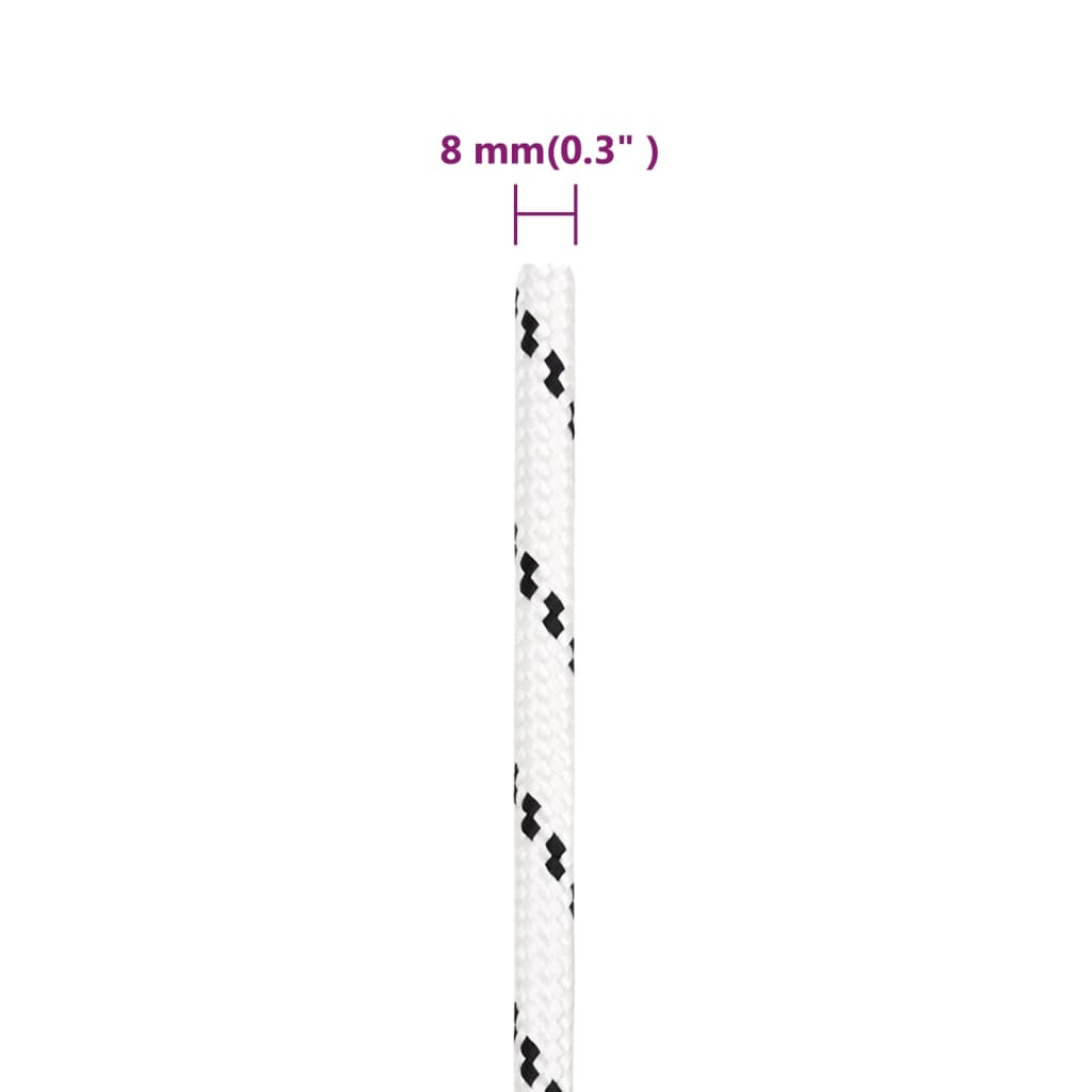 Boottouw Gevlochten X Polyester Wit 8 mm 25 m