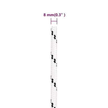 Boottouw Gevlochten X Polyester Wit 8 mm 25 m