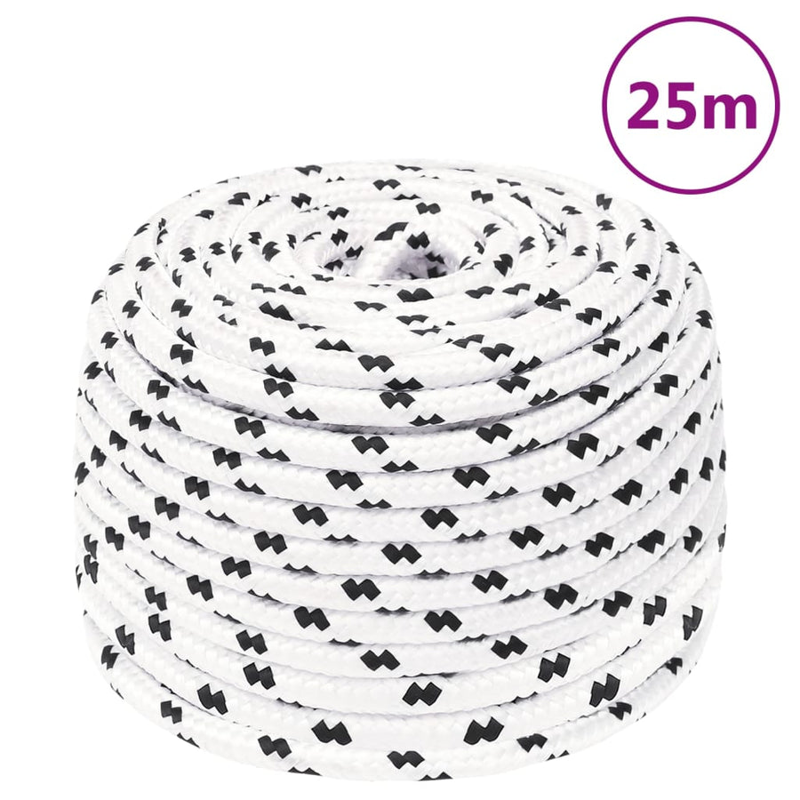 Boottouw Gevlochten X Polyester Wit 8 mm 25 m