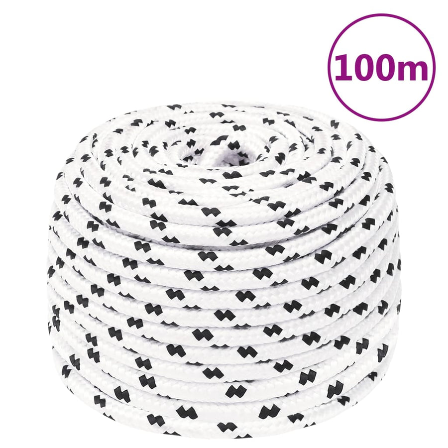 Boottouw Gevlochten X00 M Polyester 4 Wit 8 mm 100 m