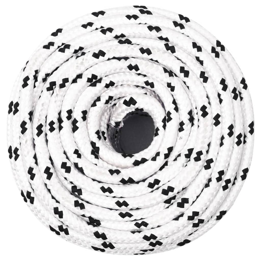 Boottouw gevlochten 10 mmx25 m polyester wit 10 mm 25 m