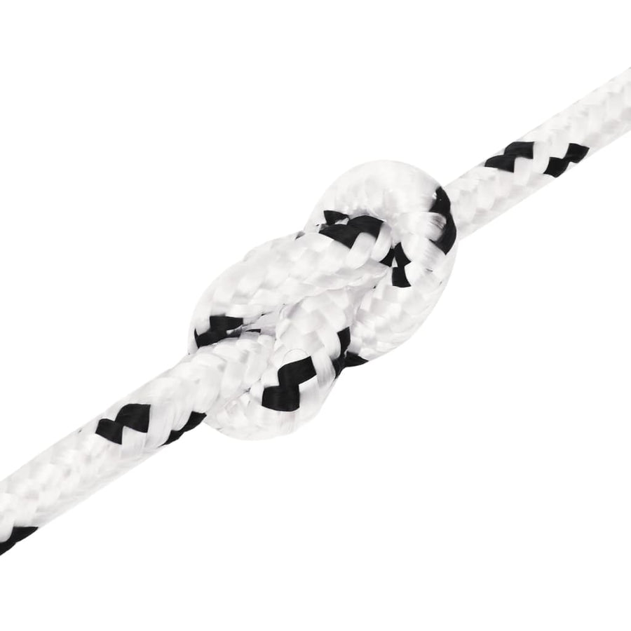 Boottouw gevlochten 10 mmx25 m polyester wit 10 mm 25 m