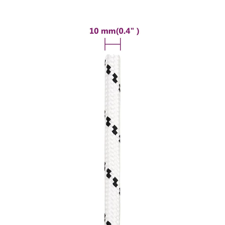 Boottouw gevlochten 10 mmx25 m polyester wit 10 mm 25 m