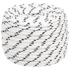 Braided boat rope 12 mm x 25 m polyester white