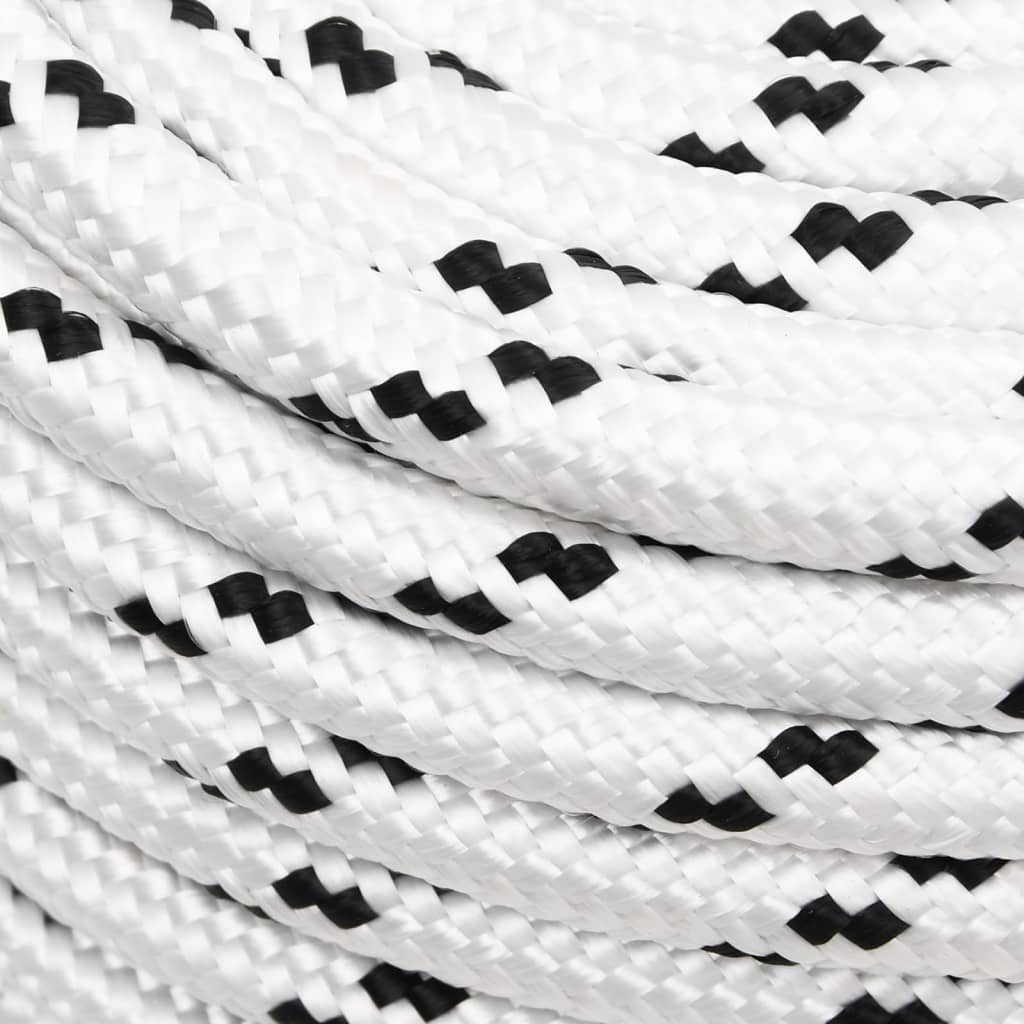 Boottouw Gevlochten 2 Mmx Polyester Wit 12 mm 25 m