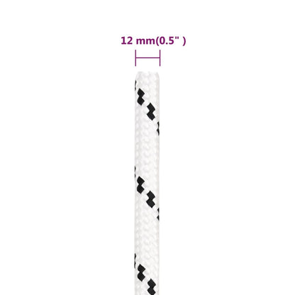 Boottouw Gevlochten 2 Mmx Polyester Wit 12 mm 25 m